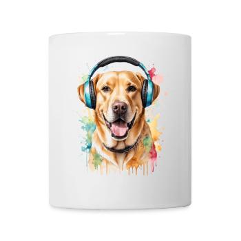 Labrador Retriever Kopfhörer Hund Tier Print - Tasse - Weiß - Vorne