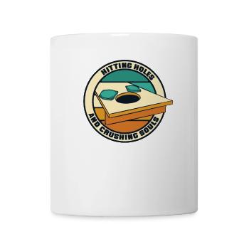 Löcher treffen und Seelenbretter zerquetschen Sitzsack - Tasse - Weiß - Vorne