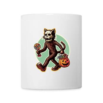 Untote Zombie Katze Süßes Oder Saures Halloween - Tasse - Weiß - Vorne