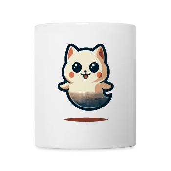 Mignon Fantômes Chat Kawaii Fantôme Animal de compagnie - Mug blanc - blanc - Devant