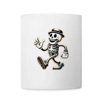 Squelette d’os d’Halloween de dessin animé vintage rétro - Mug blanc - blanc - Devant