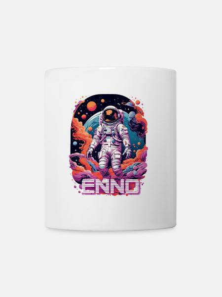 ENNO - Schöner Jungen Name mit coolem Astronaut - Tasse - Weiß