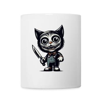 Chat effrayant Psycho Pet Décoration d’Halloween - Mug blanc - blanc - Devant