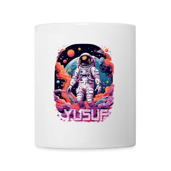 YUSUF - Beautiful boy name with cool astronaut - Mug - white - Front