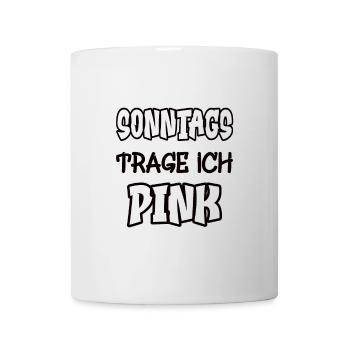Le dimanche, je porte du rose Dire Couleur rose - Mug blanc - blanc - Devant