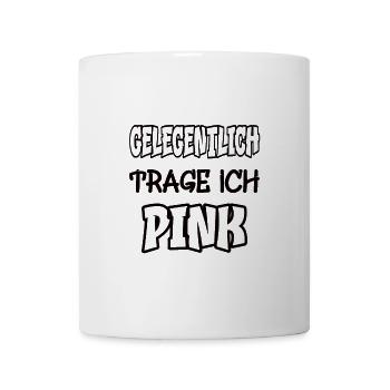Gelegentlich trage ich pink Spruch Farbe pink - Tasse - Weiß - Vorne