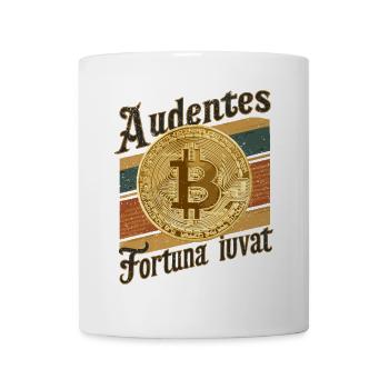 Retro Bitcoin Audentes Fortuna Iuvat Crypto - Mug - white - Front