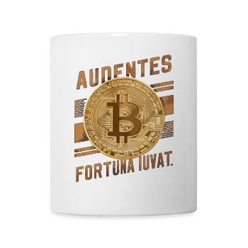Bitcoin Audentes Fortuna Iuvat Crypto Digital - Mug - white - Front