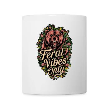 Wilde Vibes Nur Bär Wild Natur Blumig - Tasse - Weiß - Vorne