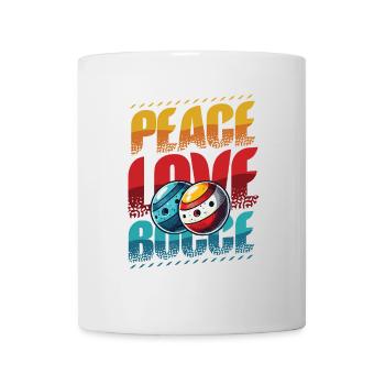 Peace Love Boccia - Éventails de Boccia Style Vintage - Mug blanc - blanc - Devant