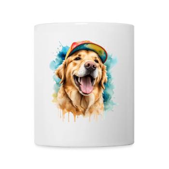 Golden Retriever Snapback Cap Chien Design Print - Mug blanc - blanc - Devant