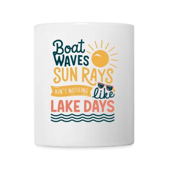 Bootswellen Sonnenstrahlen Seetage, Sommer, - Tasse - Weiß - Vorne
