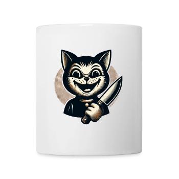 Chat effrayant Psycho Pet Décoration d’Halloween - Mug blanc - blanc - Devant