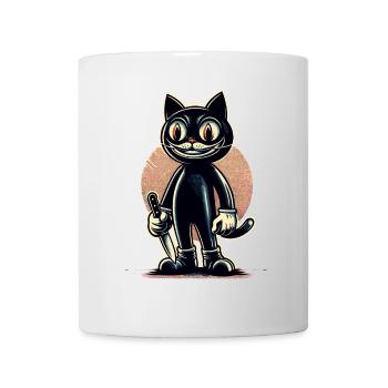 Chat effrayant Psycho Pet Décoration d’Halloween - Mug blanc - blanc - Devant