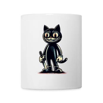 Chat effrayant Psycho Pet Décoration d’Halloween - Mug blanc - blanc - Devant