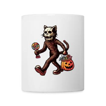 Chat zombie mort-vivant Halloween - Mug blanc - blanc - Devant