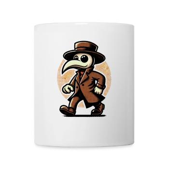 Rétro Vintage Dessin animé Halloween Costume Plague Doctor - Mug blanc - blanc - Devant
