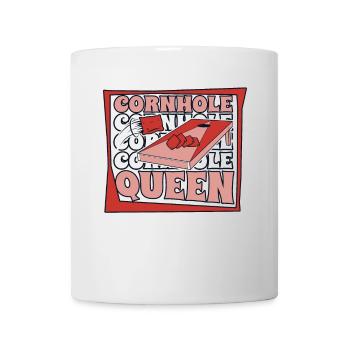 Cornhole Queen Spielbretter Sitzsack Profi - Tasse - Weiß - Vorne