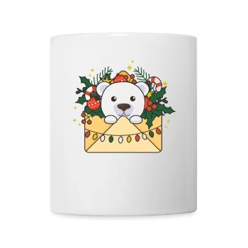 Ours polaire Lettre de Noël Animaux d’hiver Ours polaires - Mug blanc - blanc - Devant