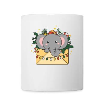 Elefant Weihnachten Brief Winter Tiere Elefanten - Tasse - Weiß - Vorne