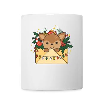 Cerf Noël Lettre Animaux d’hiver Cerf - Mug blanc - blanc - Devant