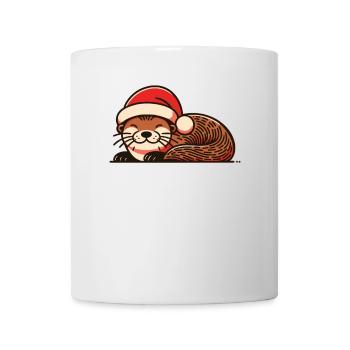 Chapeau de Noël Loutre de Noël - Mug blanc - blanc - Devant