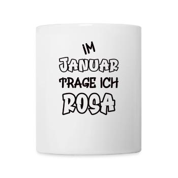 In January I wear pink saying color pink - Mug - white - Front