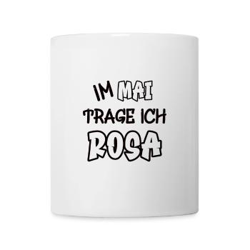 En mai, je porte du rose en disant couleur rose - Mug blanc - blanc - Devant