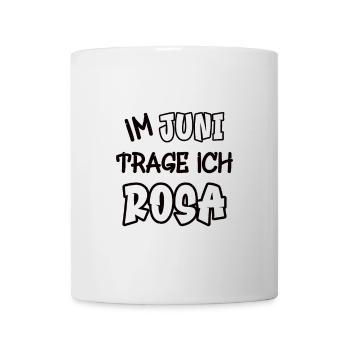 In June I wear pink saying color pink - Mug - white - Front
