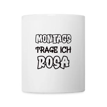 On Mondays I wear pink saying color pink - Mug - white - Front