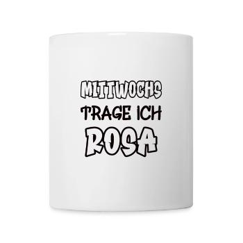 Le mercredi, je porte du rose en disant couleur rose - Mug blanc - blanc - Devant
