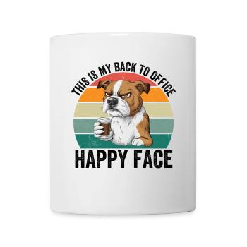 C’est mon visage heureux de retour au bureau - Mug blanc - blanc - Devant