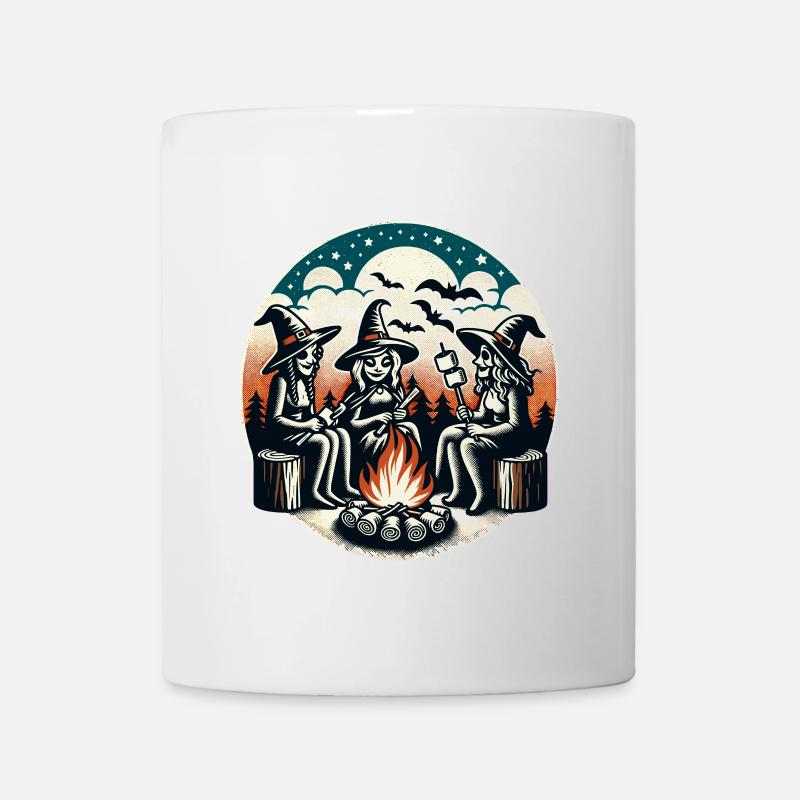Camping Campfire Vintage Witches Design - Mug - white