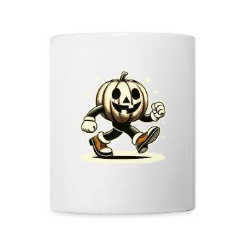 Retro Cartoon Kürbis Vintage Halloween Stil - Tasse - Weiß - Vorne