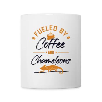 Alimenté par le café et les caméléons Panther voilé - Mug blanc - blanc - Devant