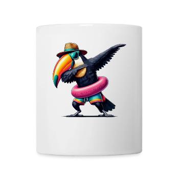 Tukan, Tropischer Vogel, Dabbing, Exotisch, Strand - Tasse - Weiß - Vorne