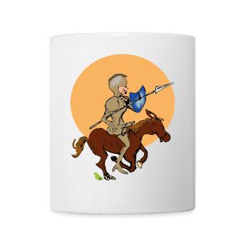 Ritter auf Pferd - Tasse - Weiß - Vorne
