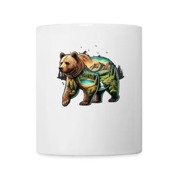 Wildnis im Inneren des Bären Retro Vintage - Tasse - Weiß - Vorne