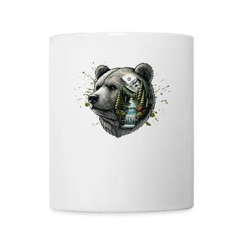 Wildnis im Inneren des Bären Retro Vintage - Tasse - Weiß - Vorne