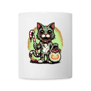 Creepy Zombie Cat Trick or Treat - Mug - white - Front