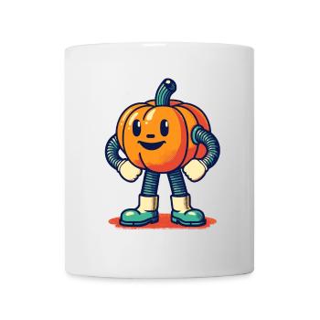 Retro Cartoon Kürbis Vintage Halloween Stil - Tasse - Weiß - Vorne