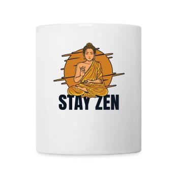 Séjour Zen Bouddhiste Statue Symbole Prêtre Bouddhisme - Mug blanc - blanc - Devant