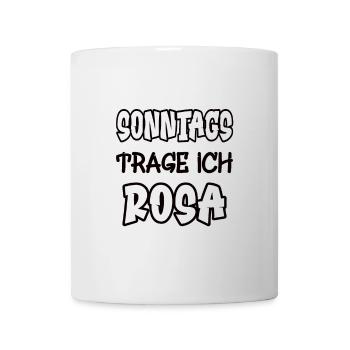 Le dimanche, je porte du rose en disant couleur rose - Mug blanc - blanc - Devant