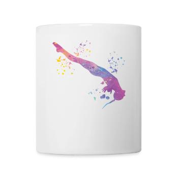 Plongeur synchronisé dans l’eau Plongeur haut - Mug blanc - blanc - Devant