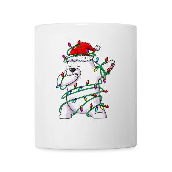 Eisbär in Lichterkette tanzt Dab Weihnachtskostüm - Tasse - Weiß - Vorne