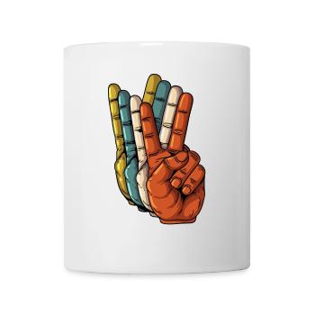 Peace Retro Peace Sign Hands World Peace - Mug - white - Front