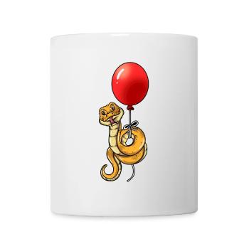 Funny snake snakes with balloon flickers - Mug - white - Front