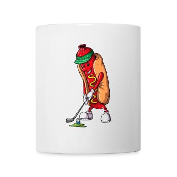 Hobby Golfer Golfplatz Golferin Hotdog essen - Tasse - Weiß - Vorne