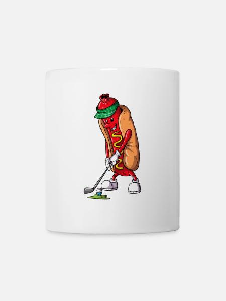 Hobby Golfer Golf Course Golfer Eating Hot Dog - Mug - white