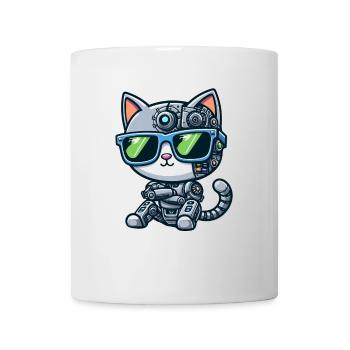 Chat Chat Robot Mech Cyborg Science-Fi - Mug blanc - blanc - Devant